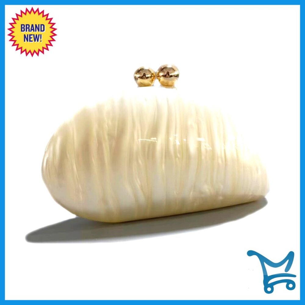 Acrylic Shell Clutch Evening Bag With Detachable Chain For Wedding Party